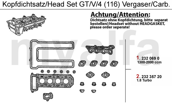 HEAD GASKET SET GTV/4