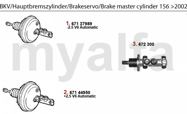 BRAKE SERVO/BRAKE MASTER CYL. >2002