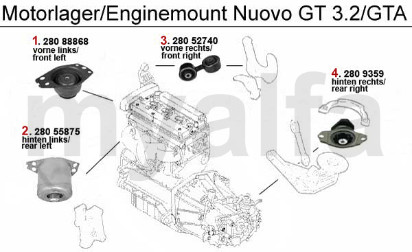 Motorlejer 3.2 V6 24V/GTA
