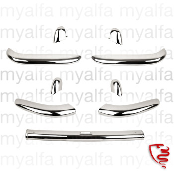 BUMPERS - SPIDER 750 - 1956-59 - SET FRONT & REAR, SQUARED CUTOUT 
