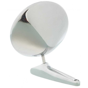DOOR MIRROR CHROME ROUND SPIDER 1966-69,GT BERTONE 1st SERIES WITHOUT ALFA EMBLEM WITH RUBBER PAD 