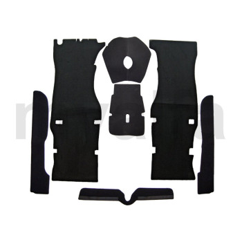 CARPET SET GT BERTONE HANGING PEDALS, VELOURS BLACK WITH CONSOLE