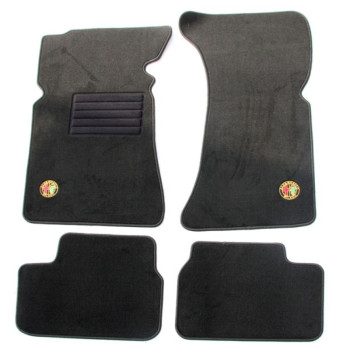 FOOT MAT SET GT BERTONE HANGING PEDALS, VELOURS BLACK, EMBROIDERED BADGE