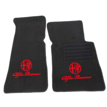 FOOT MAT SET SPIDER 1986-93 VELOURS BLACK WITH RED BADGE