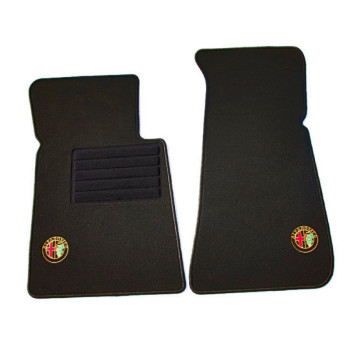 FOOT MAT SET SPIDER 1986-93 VELOURS BLACK WITH EMBROIDERED BADGE