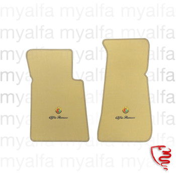 FOOT MAT SET SPIDER 1970-93 VELOURS BEIGE WITH EMBROIDERED BADGE
