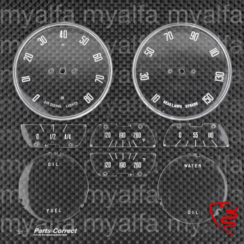 SET OF INSTRUMENT INSERTS - 106 2600 SPIDER - ENGLISH - TOP QUALITY