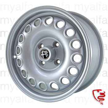 ALUMINIUM WHEEL 7x15, ET 35 GTA REPLICA GIULIA / GT BERTONE WITH CENTRE BADGE, WITHOUT WHEEL NUTS