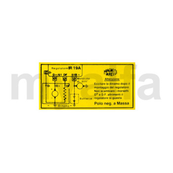 STICKER ALTERNATOR REGULATOR
