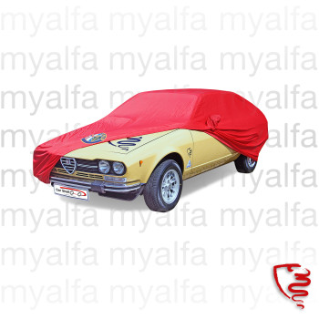 CAR COVER MADE TO MEASURE ALFA ROMEO ALFETTA GT/GTV/GTV 6 WITH BADGE, RED 