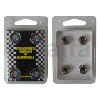 SET VALVE CAPS WITH ALFA ROMEO BADGE
