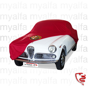 Dækken Giulietta Sprint faconsyet, rød inkl. AlfaRomeo Emblem og Tragetasche
