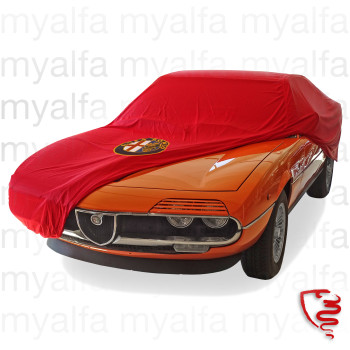 Dækken Montreal faconsyet, rød inkl. Alfa Romeo Emblem og Tragetasche