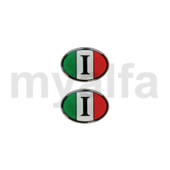 Nationalitetsskilt 36x25mm Italien selvklæbende oval 2St 