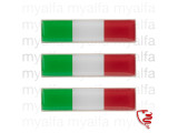 Flag Italien 3D klistermærke 47x12mm rechtkantet 3 stk